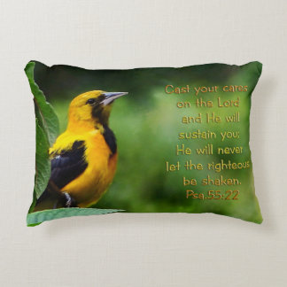 Psalms 55:22 Inspirational Decorative Cushion