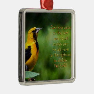 Psalms 55:22 Inspirational Metal Ornament