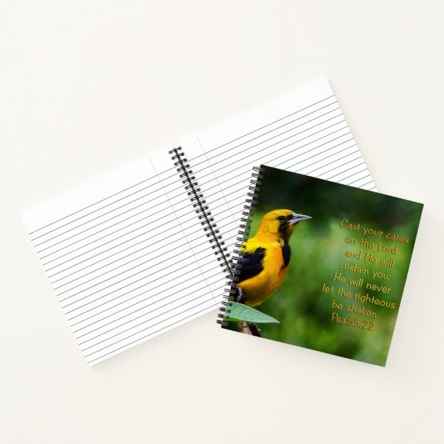 Psalms 55:22 Inspirational Notebook (Inside)