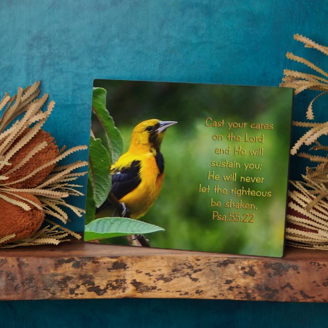 Psalms 55:22 Inspirational Plaque (Side)