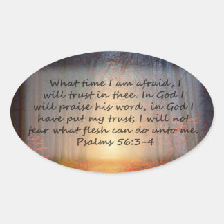Psalms 56: 3-4 oval sticker