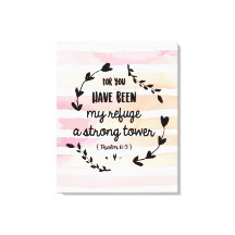 Psalms 61:3 My Refuge Strong Tower Watercolor