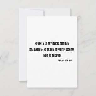 Psalms 62:6 Bible Scripture Verse Flat Greeting Card