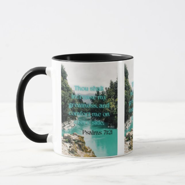 Psalms 71:21 KJV Bible Verse Pic Two-Tone Mug (Left)