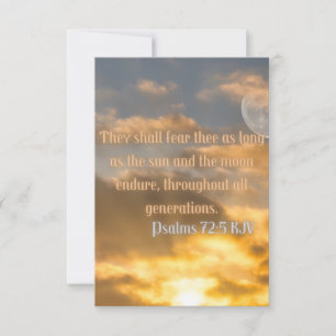 Psalms 72:5 KJV Bible Verse Pic Flat Greeting Card