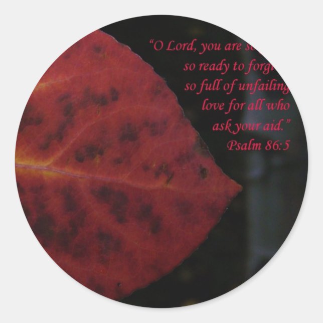 Psalms 86:3 classic round sticker (Front)