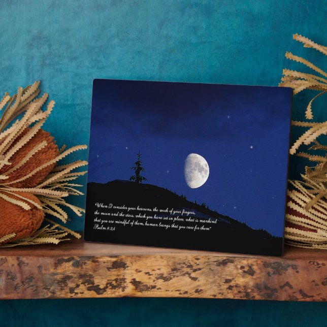 Psalms 8:3,4 Scripture Inspirational Plaque (Side)