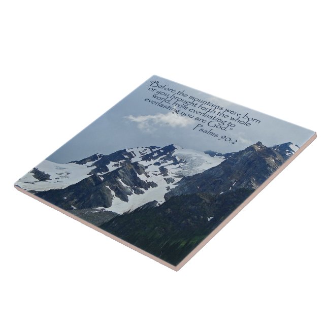 Psalms 90:2 Rocky Mountains Inspirational Ceramic Tile (Side)