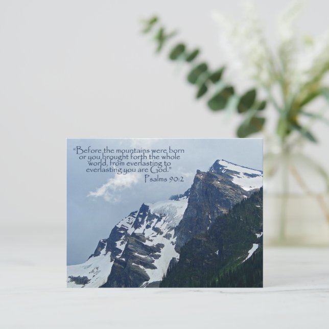 Psalms 90:2 Rocky Mountains Inspirational Postcard (Standing Front)