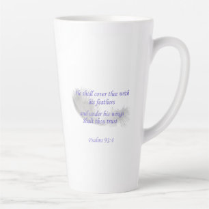 Psalms 91:4 He shall cover thee with his feathers Latte Mug