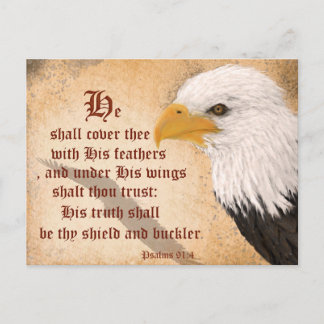Psalms 91:4 postcard