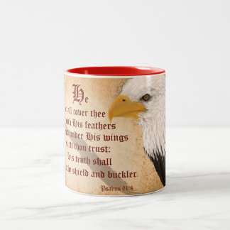 Psalms 91:4 Two-Tone coffee mug