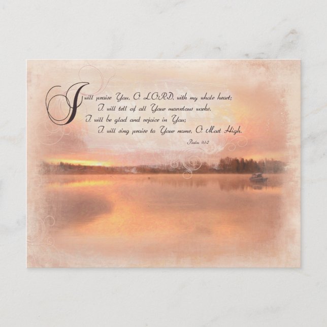 Psalms 9:1-2 - I will Praise The Lord with my Postcard (Front)