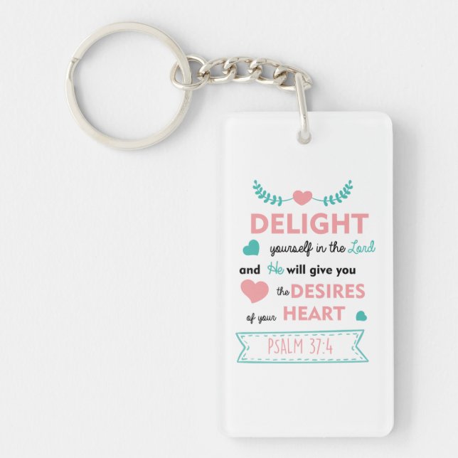 Psalms Bible Verse Christian Keychain (Front)