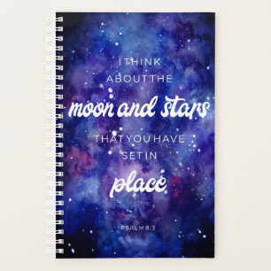 Psalms Bible Verse Faith watercolor Galaxy stars Planner
