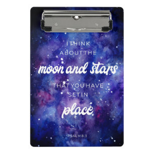 Psalms Bible Verse Galaxy Watercolor Christian Mini Clipboard