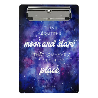 Psalms Bible Verse Galaxy Watercolor Christian Mini Clipboard