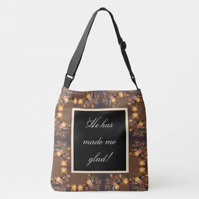 Psalms Jesus makes Me Glad Flowers Heade Tote Bag (Back)