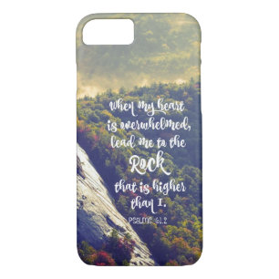 Psalms: Lead me to the Rock Bible Verse iPhone 8/7 Case