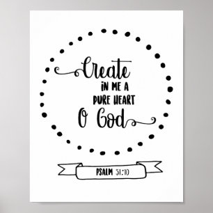 Psalms pure heart Bible verse Calligraphy Poster