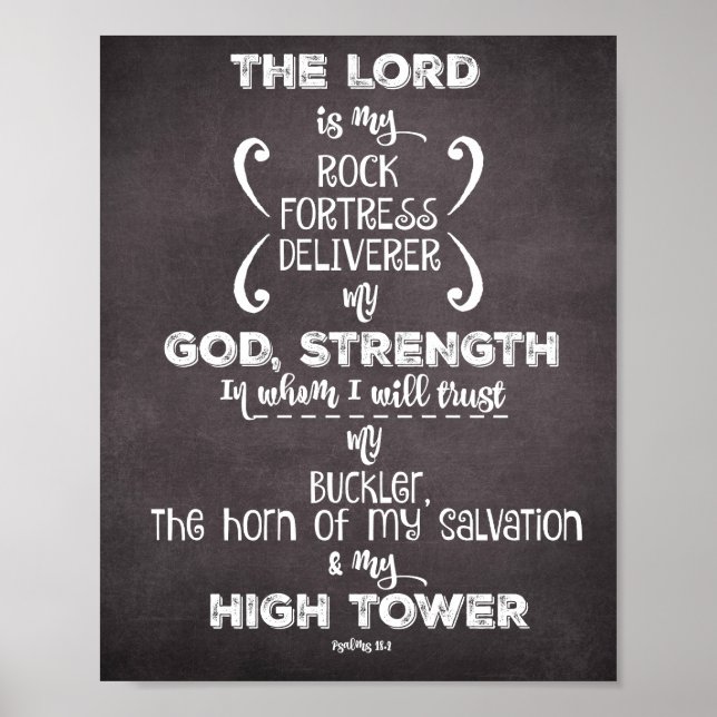 Psalms the Lord is my Rock, High Tower Verse Poster (Front)