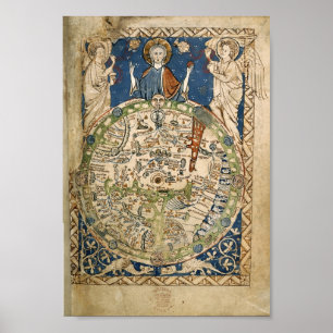 Psalter World Map (13th century) Poster