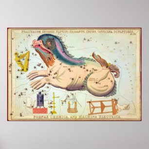 Psalterium Georgii, Fluvius Eridanus, Cetus, etc Poster