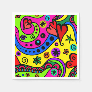 Pschedelic Bohemian Hippie Colourful Party Napkins