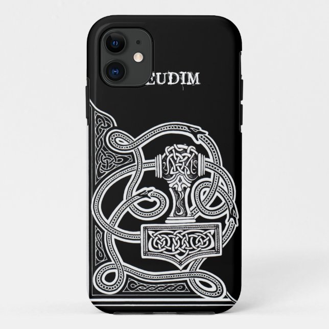 Pseudim Mjolnir Black Case-Mate iPhone Case (Back)