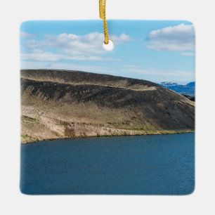 Pseudo-craters in the lake Myvatn - Iceland Ceramic Ornament