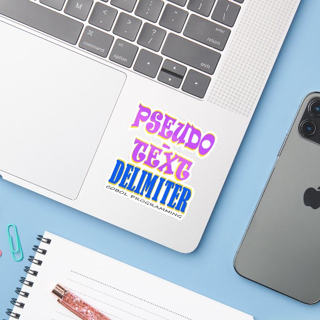 Pseudo-Text Delimiter in Cobol Programming Sticker (Laptop w/ iPhone)