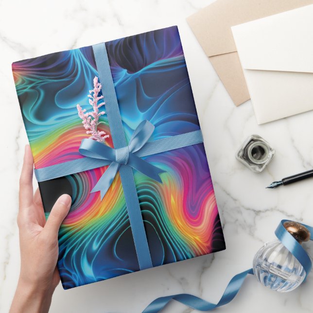 Psicodélico con Ondas de Colores Vibrantes Wrapping Paper (Gifting)