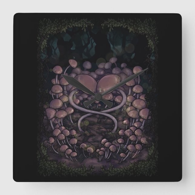 Psilocybe Allenii Square Wall Clock (Front)