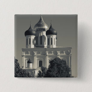 Pskov Kremlin and Trinity Cathedral 15 Cm Square Badge