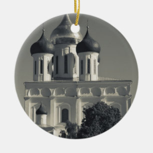 Pskov Kremlin and Trinity Cathedral Ceramic Ornament