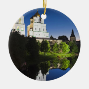 Pskov Kremlin and Trinity Cathedral Ceramic Tree Decoration