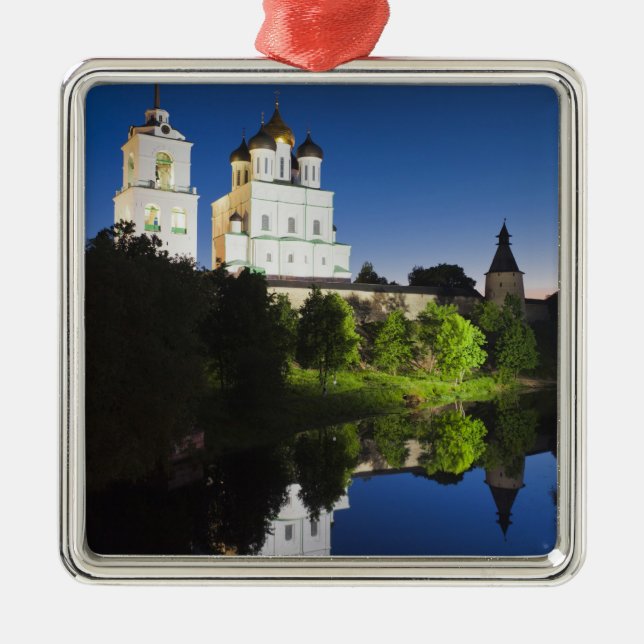 Pskov Kremlin and Trinity Cathedral Metal Ornament (Front)