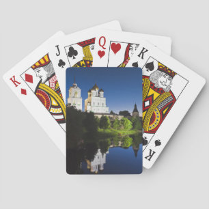 Pskov Kremlin and Trinity Cathedral reflected Playing Cards