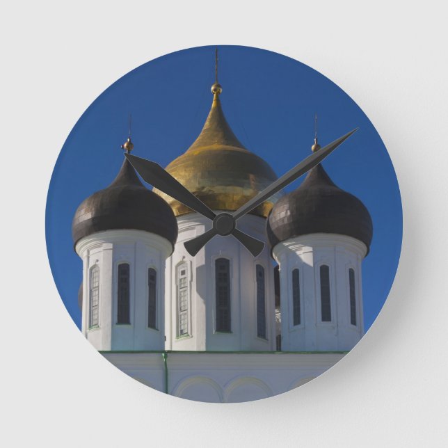 Pskov Kremlin and Trinity Cathedral Round Clock (Front)
