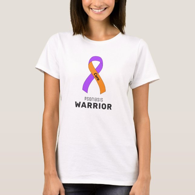 Psoriasis Ribbon White T-Shirt (Front)