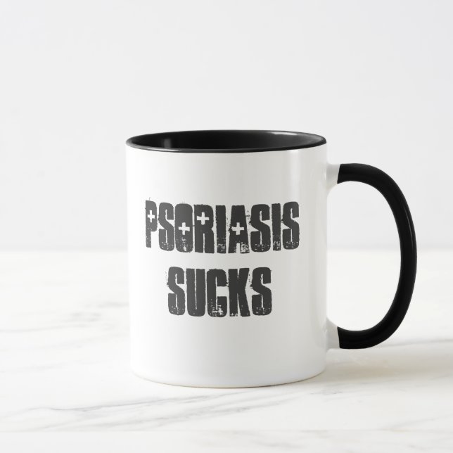 "Psoriasis Sucks" Customisable mug! Mug (Right)