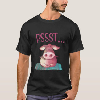 Pssst Yoga Pig Cute Sow Doing Yoga T-Shirt