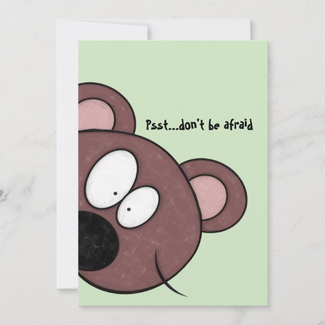 Psst, don't be afraid, it's your buddy's birthday invitation (Front)