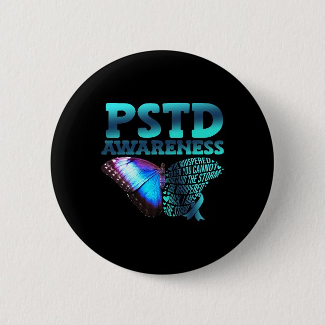 Pstd Awareness Post-traumatic Stress Disorder Butt 6 Cm Round Badge (Front)