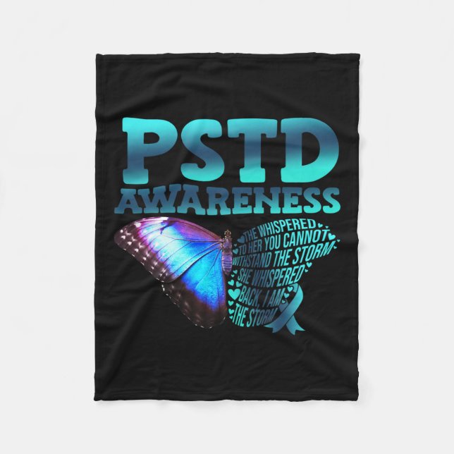Pstd Awareness Post-traumatic Stress Disorder Butt Fleece Blanket (Front)