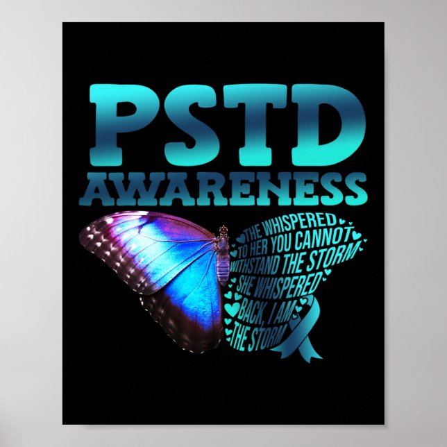 Pstd Awareness Post-traumatic Stress Disorder Butt Poster (Front)
