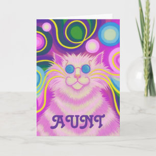 Psy-cat-delic 'Aunt' 'groovy birthday' card