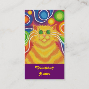 Psy-cat-delic business card portrait purple