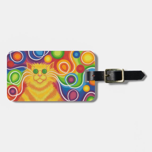 Psy-cat-delic luggage tag 2 sides (Front Horizontal)