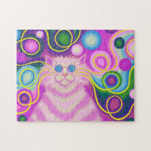 Psy-cat-delic Pink jigsaw puzzle